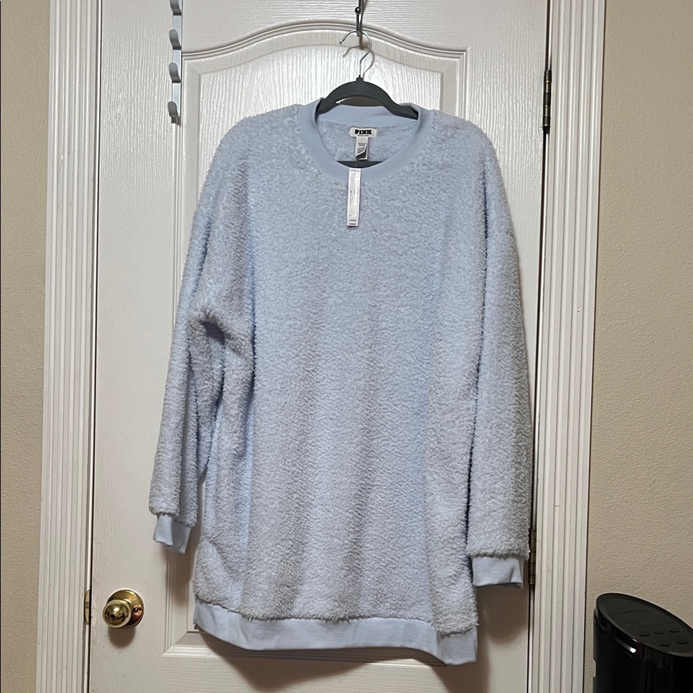 PINK Victoria's Secret Light Blue Fleece Sweaterdress